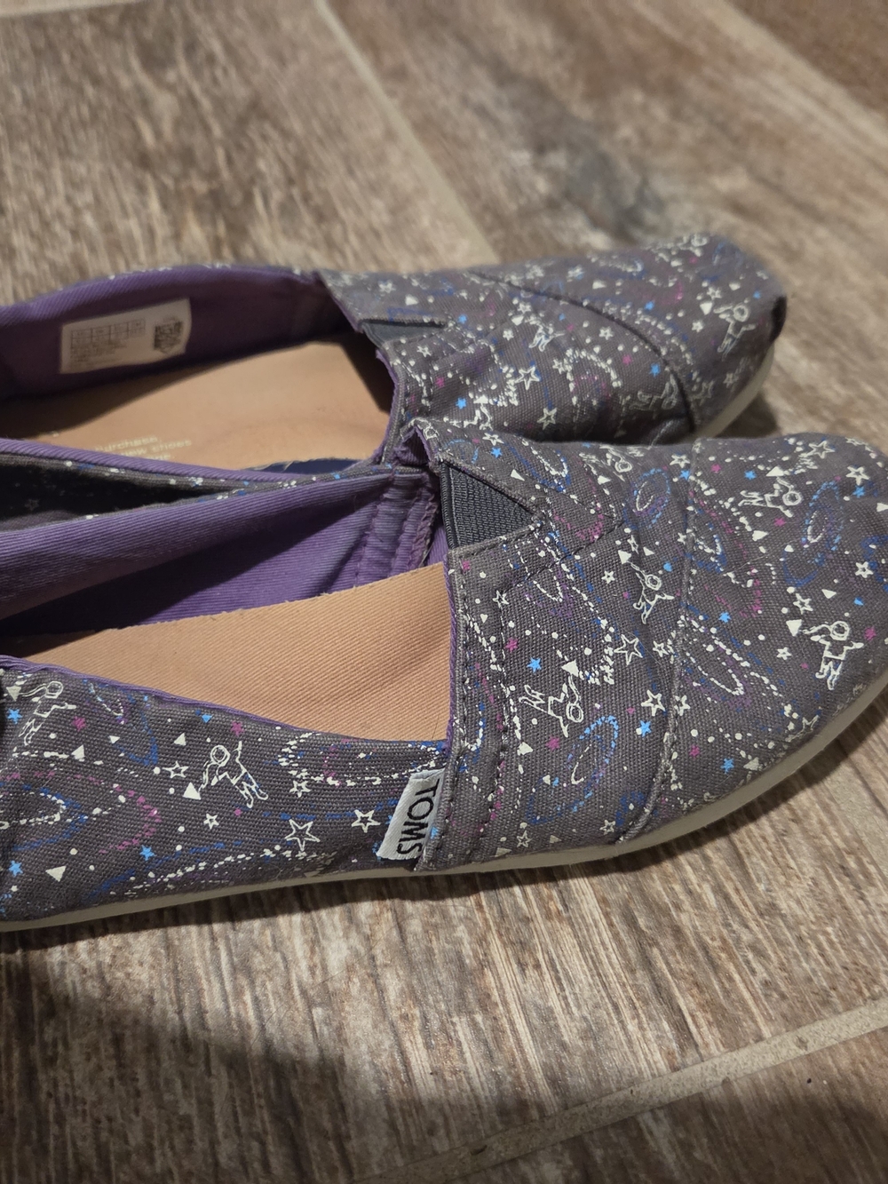 TOMS Women's Gray Cosmic Print Alpargata Slip-Ons Size 6.5